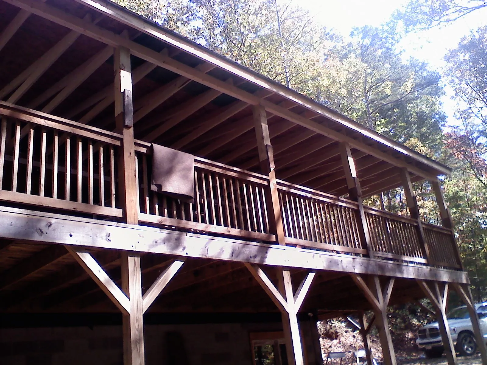 Timber framing under a new elevated porch and deck — Roof Leak Repair in Cumberland Foreside by Roofing Brothers